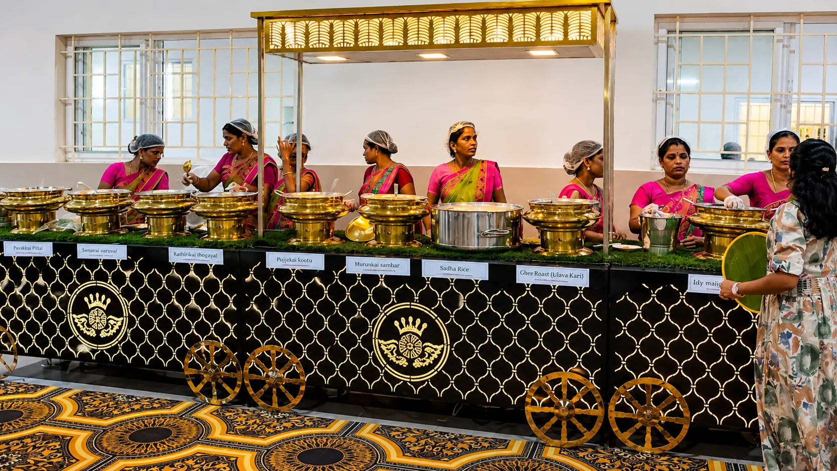 Royal South Indian Marriage Lunch Setup